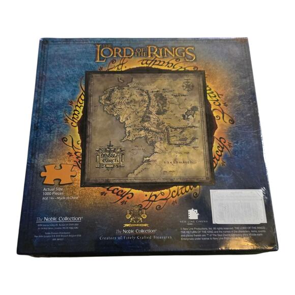 Lord of Rings Map of Middle Earth 1000 Piece Jigsaw Puzzle Noble Collection - Picture 2 of 4
